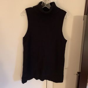 JCrew Black turtleneck sleeveless tunic sweater. 100% cotton